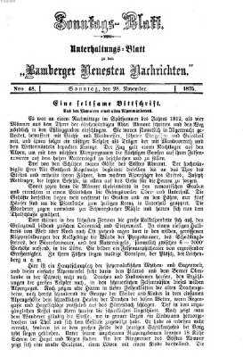 Bamberger neueste Nachrichten Sonntag 28. November 1875