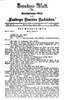 Bamberger neueste Nachrichten Sonntag 2. Juli 1876