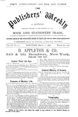 Publishers' weekly Samstag 11. März 1876