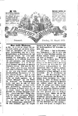 Bamberger Volksblatt Dienstag 31. August 1875