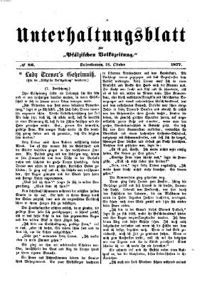 Unterhaltungsblatt zur Pfälzischen Volkszeitung (Pfälzische Volkszeitung) Sonntag 28. Oktober 1877
