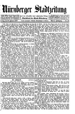 Nürnberger Stadtzeitung (Nürnberger Abendzeitung) Montag 22. Januar 1877