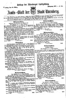 Nürnberger Stadtzeitung (Nürnberger Abendzeitung) Montag 19. März 1877