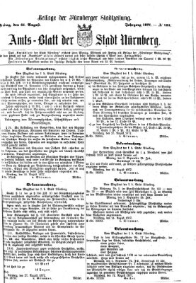 Nürnberger Stadtzeitung (Nürnberger Abendzeitung) Freitag 31. August 1877