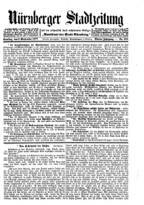 Nürnberger Stadtzeitung (Nürnberger Abendzeitung) Samstag 8. September 1877