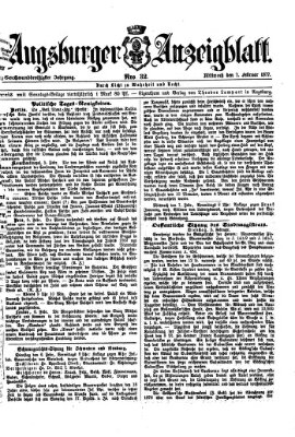Augsburger Anzeigeblatt Mittwoch 7. Februar 1877
