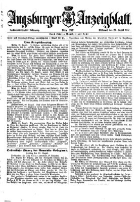 Augsburger Anzeigeblatt Mittwoch 22. August 1877
