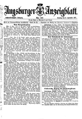 Augsburger Anzeigeblatt Sonntag 2. September 1877