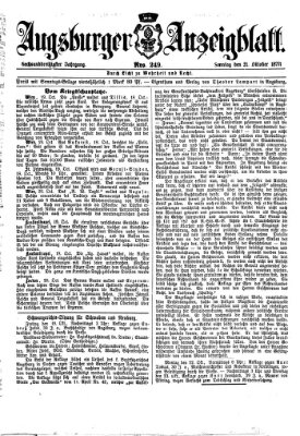 Augsburger Anzeigeblatt Sonntag 21. Oktober 1877