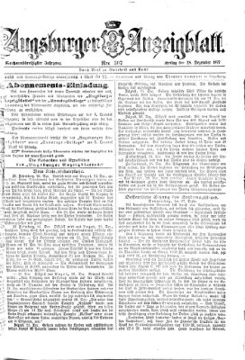 Augsburger Anzeigeblatt Freitag 28. Dezember 1877