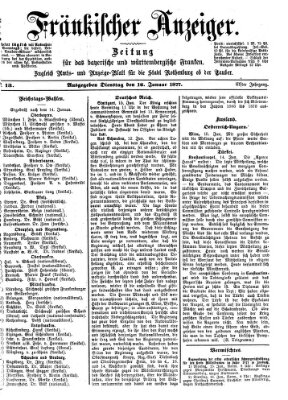 Fränkischer Anzeiger Dienstag 16. Januar 1877