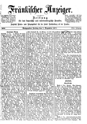 Fränkischer Anzeiger Freitag 7. Dezember 1877