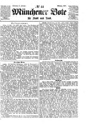 Münchener Bote für Stadt und Land Mittwoch 21. Februar 1877