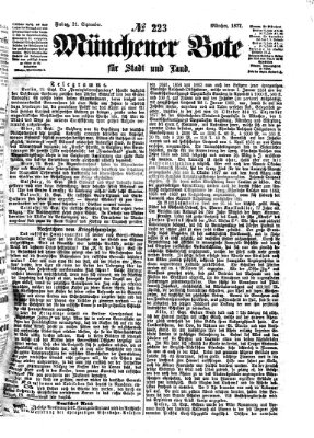 Münchener Bote für Stadt und Land Freitag 21. September 1877