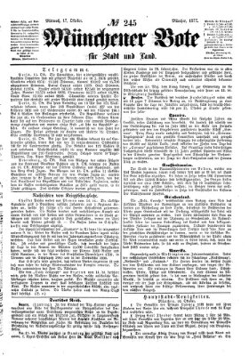 Münchener Bote für Stadt und Land Mittwoch 17. Oktober 1877