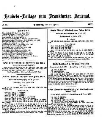 Frankfurter Journal Samstag 14. Juli 1877