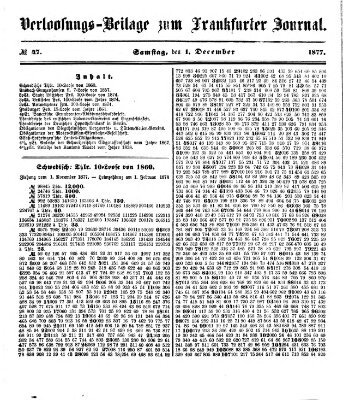 Frankfurter Journal Samstag 1. Dezember 1877