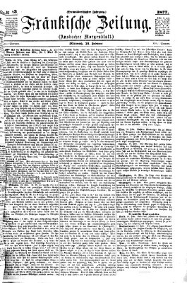 Fränkische Zeitung (Ansbacher Morgenblatt) Mittwoch 21. Februar 1877