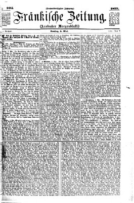 Fränkische Zeitung (Ansbacher Morgenblatt) Samstag 5. Mai 1877