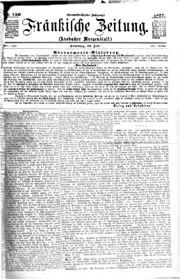 Fränkische Zeitung (Ansbacher Morgenblatt) Donnerstag 28. Juni 1877