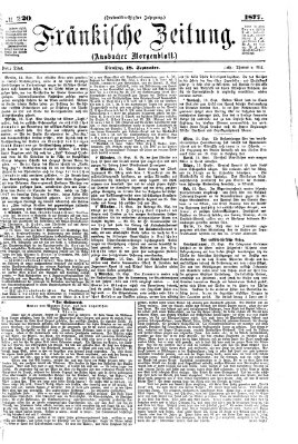 Fränkische Zeitung (Ansbacher Morgenblatt) Dienstag 18. September 1877