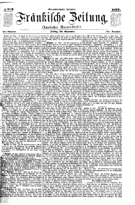 Fränkische Zeitung (Ansbacher Morgenblatt) Freitag 28. September 1877
