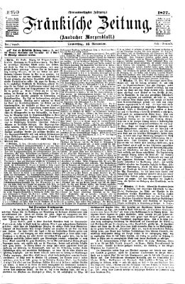 Fränkische Zeitung (Ansbacher Morgenblatt) Donnerstag 15. November 1877