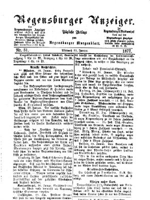 Regensburger Anzeiger Mittwoch 31. Januar 1877