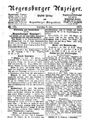 Regensburger Anzeiger Donnerstag 28. Juni 1877