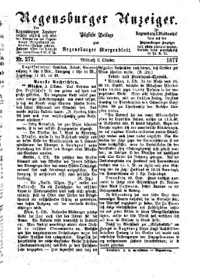 Regensburger Anzeiger Mittwoch 3. Oktober 1877