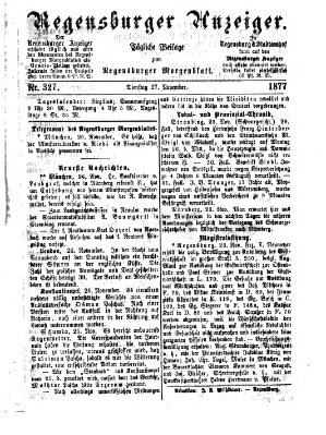 Regensburger Anzeiger Dienstag 27. November 1877