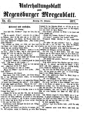 Regensburger Morgenblatt Sonntag 28. Oktober 1877