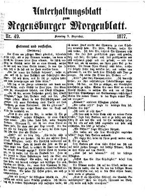 Regensburger Morgenblatt Sonntag 9. Dezember 1877