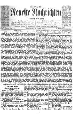 Fürther neueste Nachrichten für Stadt und Land (Fürther Abendzeitung) Samstag 4. August 1877