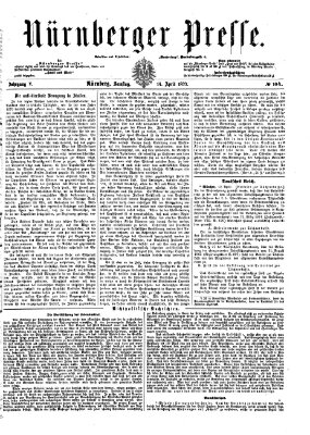Nürnberger Presse Samstag 14. April 1877