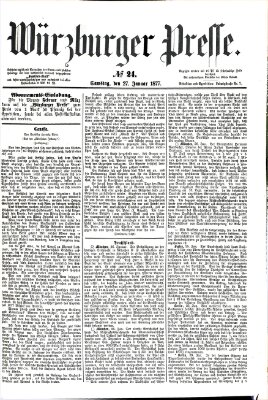Würzburger Presse Samstag 27. Januar 1877