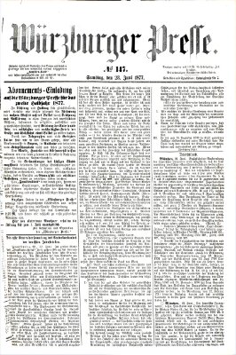 Würzburger Presse Samstag 23. Juni 1877