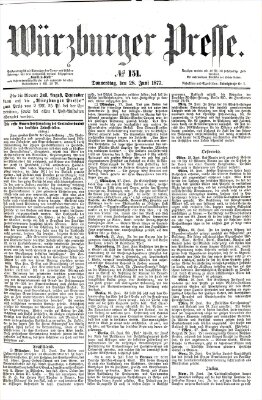 Würzburger Presse Donnerstag 28. Juni 1877