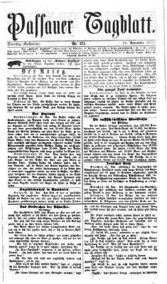 Passauer Tagblatt Sonntag 25. November 1877
