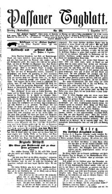 Passauer Tagblatt Freitag 7. Dezember 1877