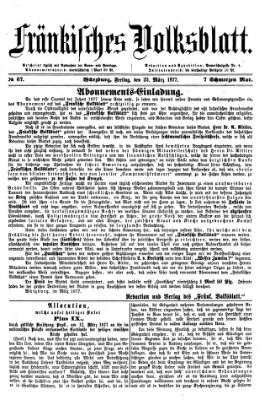 Fränkisches Volksblatt Freitag 23. März 1877