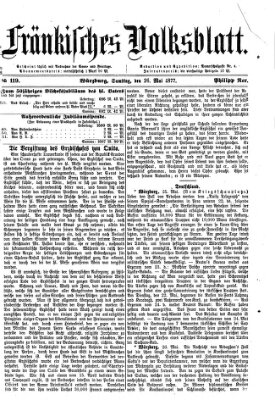 Fränkisches Volksblatt Samstag 26. Mai 1877
