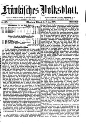 Fränkisches Volksblatt Mittwoch 6. Juni 1877