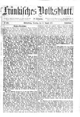 Fränkisches Volksblatt Dienstag 14. August 1877
