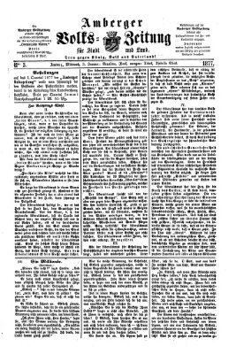 Amberger Volks-Zeitung für Stadt und Land Mittwoch 3. Januar 1877