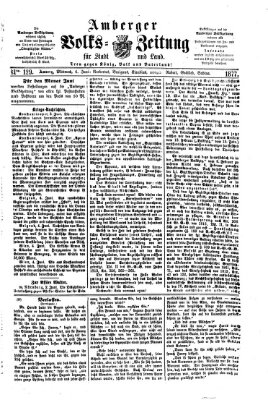 Amberger Volks-Zeitung für Stadt und Land Mittwoch 6. Juni 1877