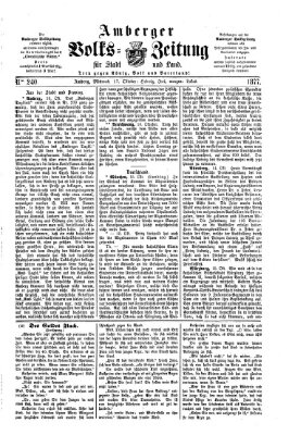 Amberger Volks-Zeitung für Stadt und Land Mittwoch 17. Oktober 1877