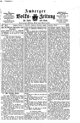 Amberger Volks-Zeitung für Stadt und Land Montag 5. November 1877