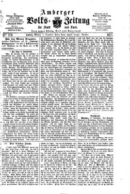 Amberger Volks-Zeitung für Stadt und Land Montag 3. Dezember 1877