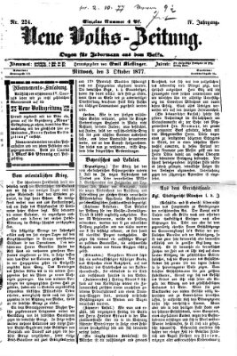 Neue Volks-Zeitung Mittwoch 3. Oktober 1877